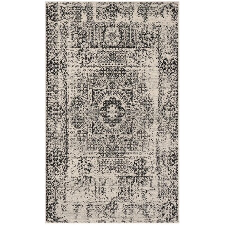 Safavieh Evoke Power Loomed Rectangle Area Rug, Ivory and Black - 4 x 6 ft. EVK260T-4
